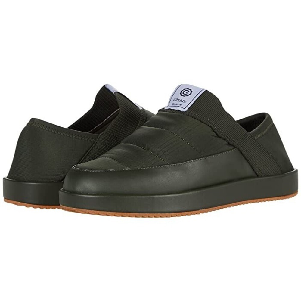 Greats Foster Slippers Men's US 9 Green Quilted Round Toe Slip On Shoes JOBB1036